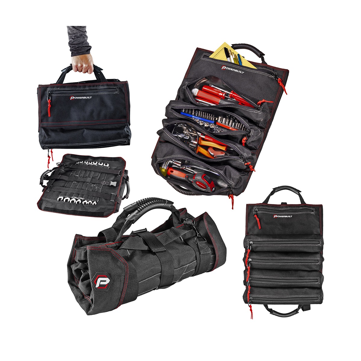 Powerbuilt 5 Pocket Pro Tool Roll Organizer