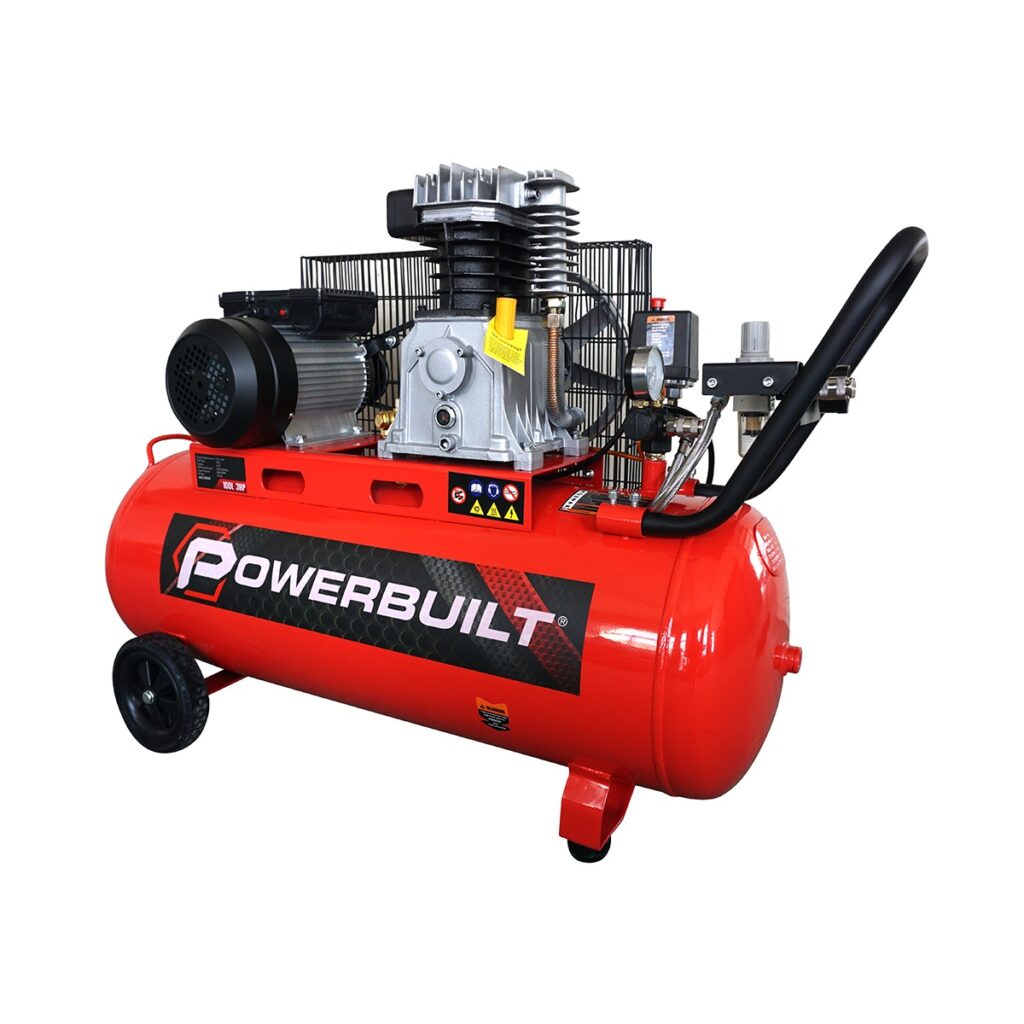 Red Powerbuilt air compressor