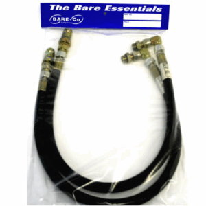 Multiparts NZ Bare-Co The Bare Essentials hydraulic hose set in sealed packaging, heavy-duty black hoses with metal fittings for agricultural and industrial use