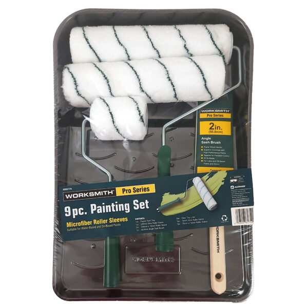 roller painting set including tray and rollers